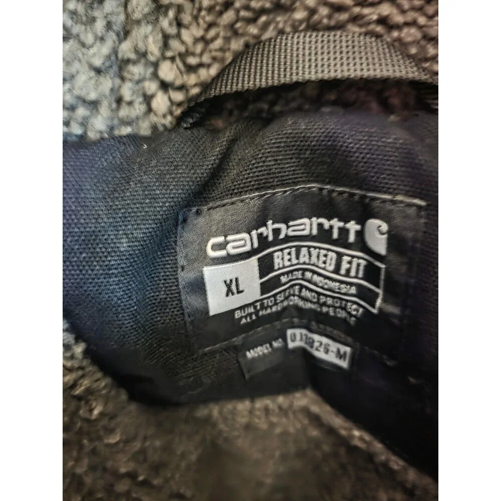 Carhartt Men's Relaxed Fit Washed Duck Sherpa Utility Jacket Jacket-Black-Medium